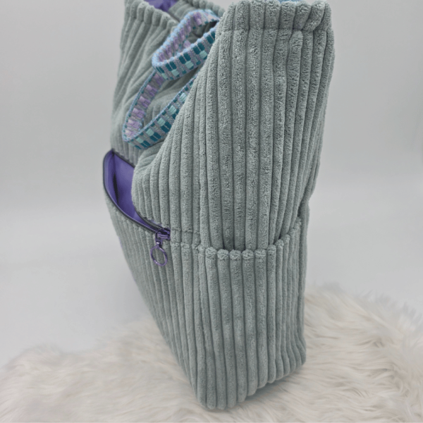 Große Umhängetasche "Ich fühl mich DISCO"  Grau - Breitcord